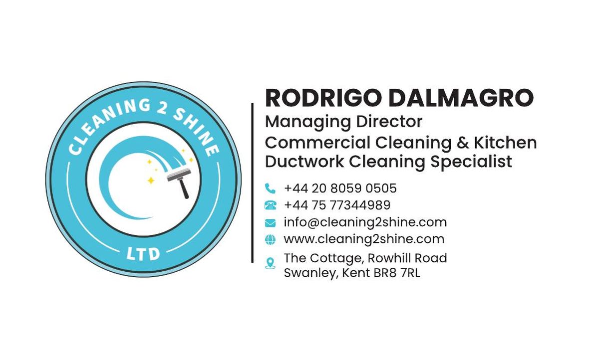 Cleaning 2 Shine Ltd — Rodrigo Dalmagro business card